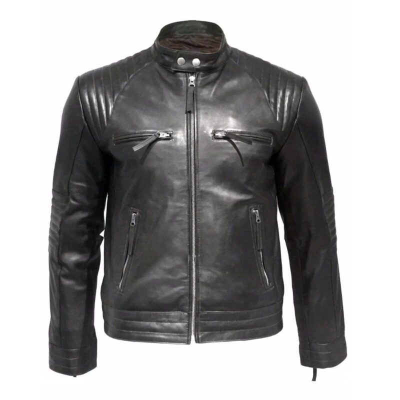 leather jacket, black leather jacket, padded leather jacket, leather jacket for men, biker leather jacket