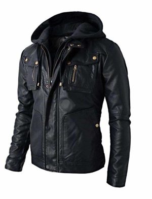 Brando Jacke, Lederjacke, Biker-Lederjacke, Hoodiejacke, Hoodiejacke aus Leder