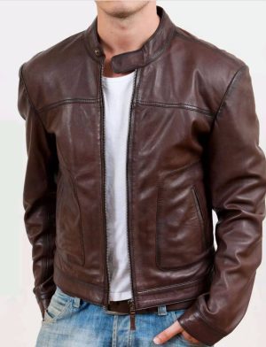 brown leather jacket, leather jacket, leather jacket