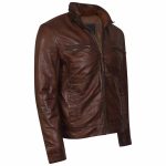 Brown Soft Real Leather Jacket side
