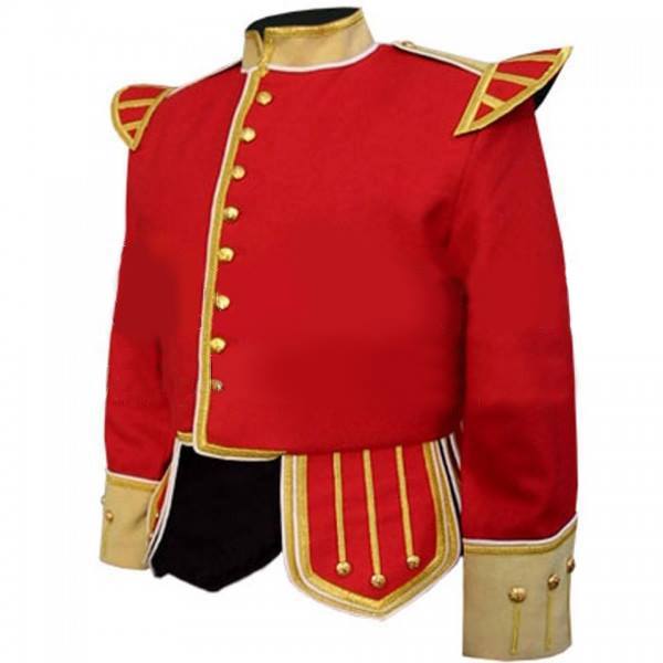 Source Red Doublet Pipers Marching Band Jacket With Green Cuffs