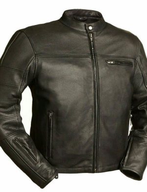 Lederjacke, Lederjacke für Herren, Jacke im Café-Stil, Biker-Lederjacke, Bikerjacke