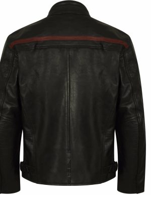 Lederjacke, zweifarbige Jacke, Lederjacke für Biker, Bikerjacke