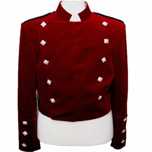 Red-Montrose-Velvet-Jacket-front montrose velvet jacket, red montrose jacket, argyll jacket, scottish jacket