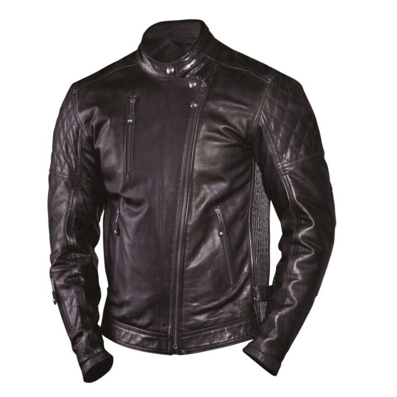 Ronal Sands leather jacket, clash leather jacket, black leather jacket, padded leather jacket