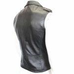 Sleeveless-Brando-Vintage-Motorcycle-Black-Leather-Jacket-back-lef