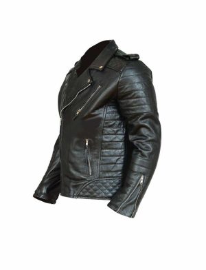 Black Classical Vintage Leather Jacket.