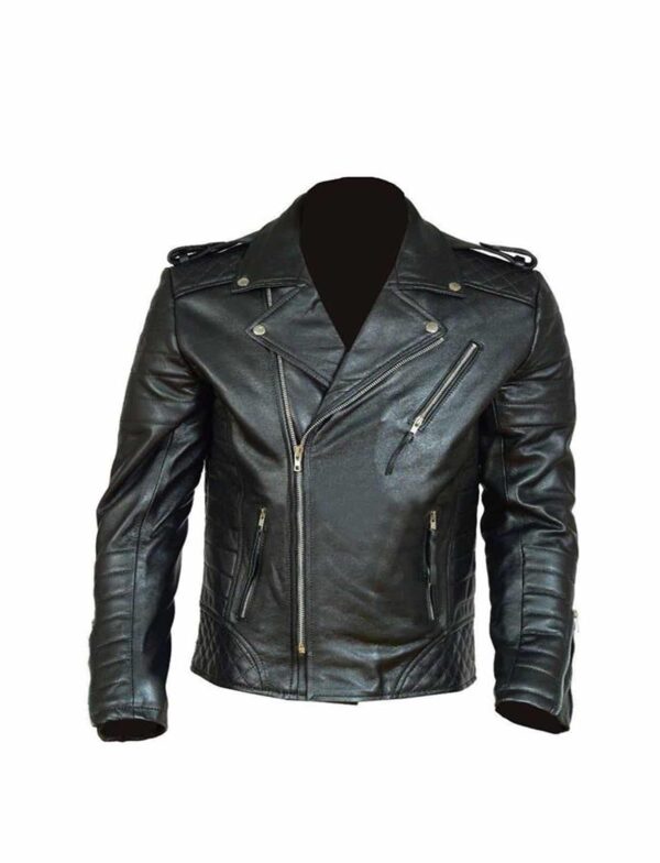 Vintage-Classsical-Black-Leather-Kilt-front Vintage leather jacekt, leather jacket, jacket for men