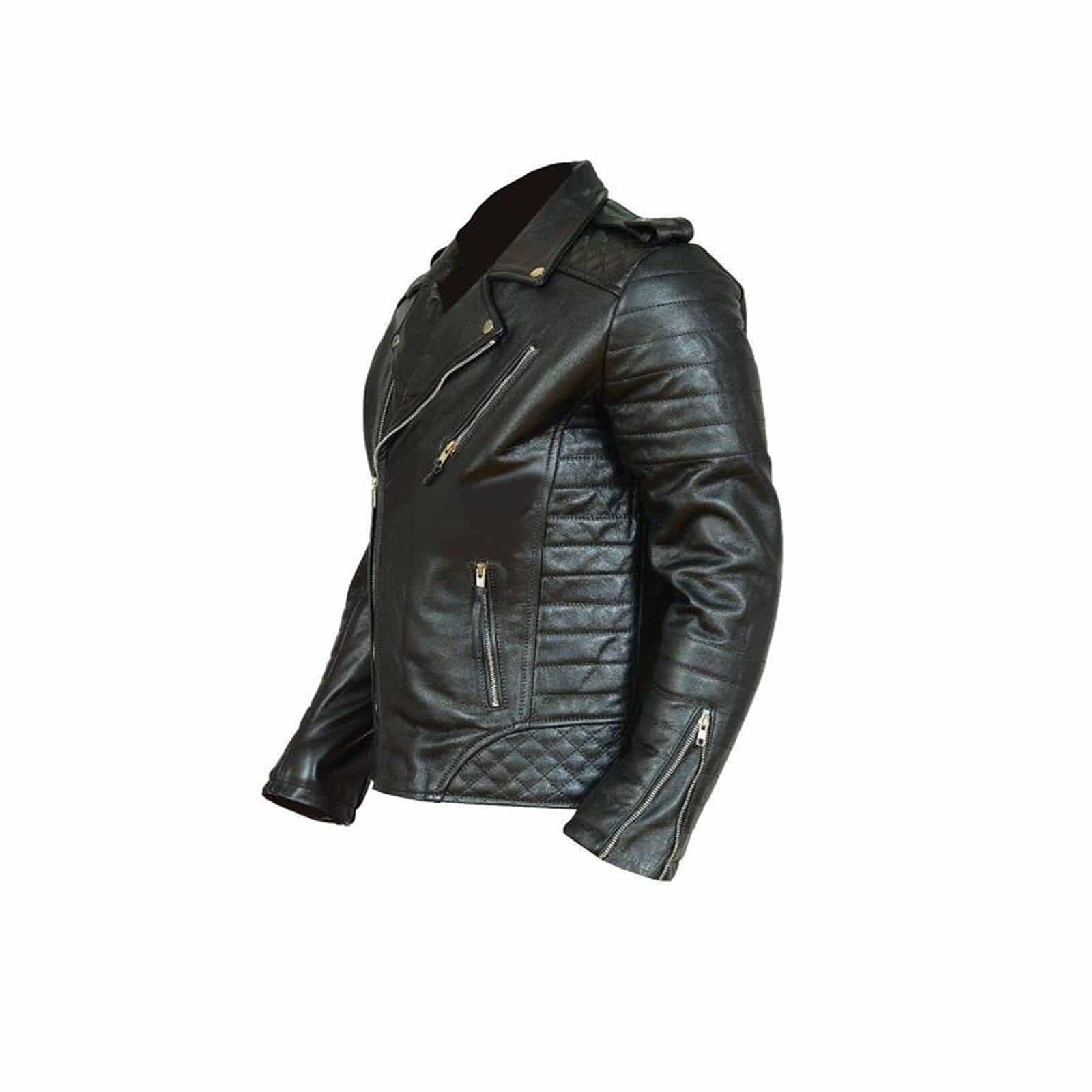 Black Classical Vintage Leather Jacket.