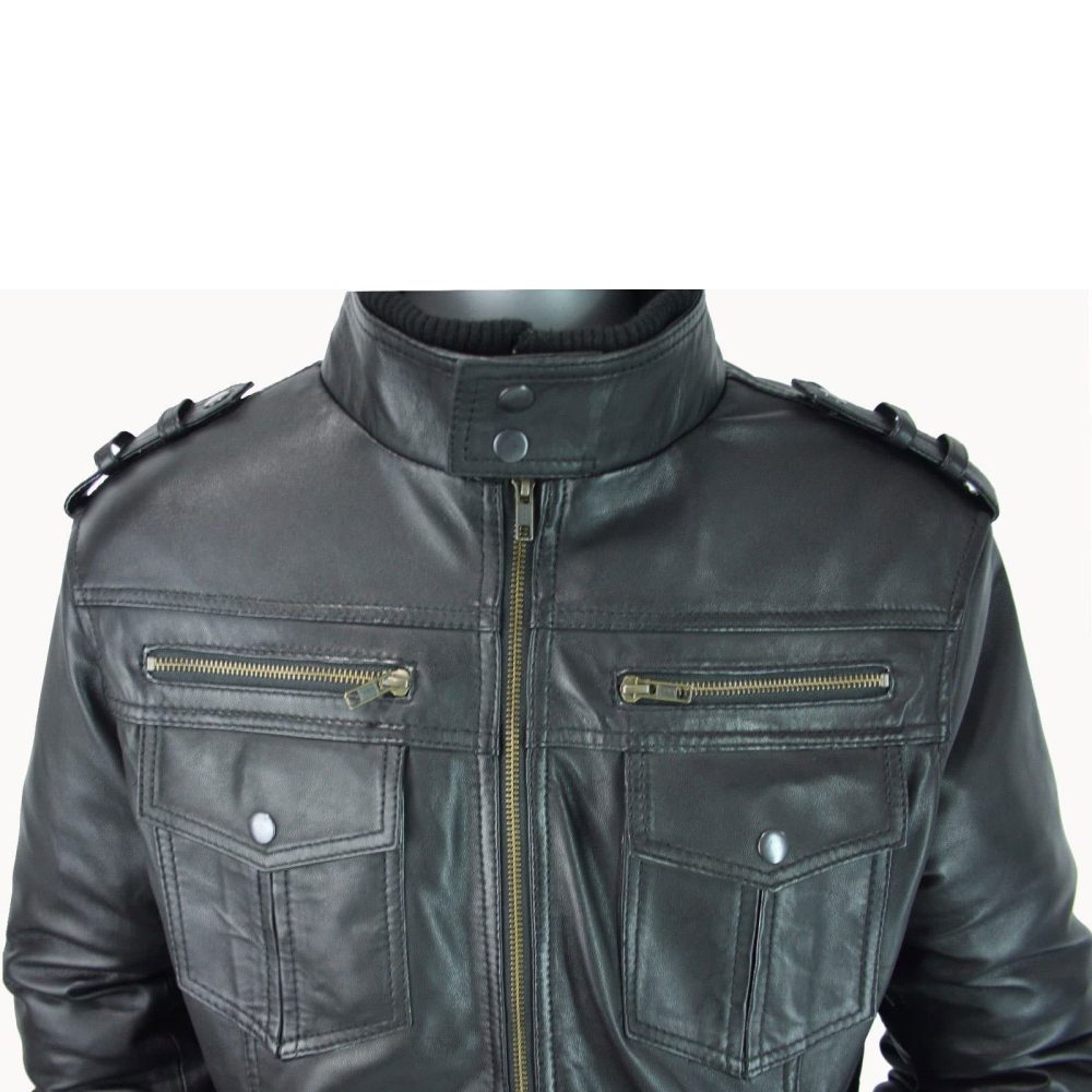 Vintage Slim Fit Black Leather Jacket 1 Vintage jacket, vintage leather jacket, jacket for men, leather jacket