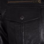 Vintage-Slim-Fit-Schwarz-Leder-Jackentasche
