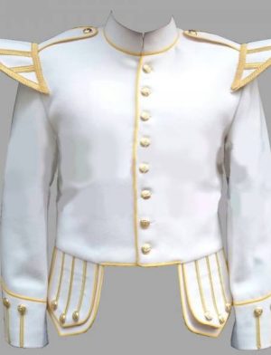 White doublet, white fancy doublets, Doublet with Golden Trim, Doublet Trim