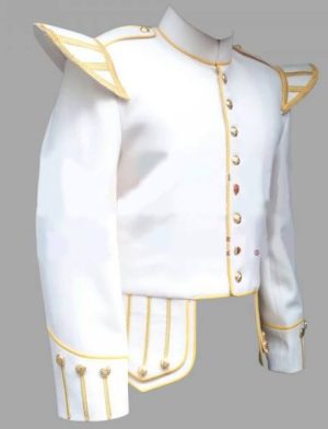 White doublet, white fancy doublets, Doublet with Golden Trim, Doublet Trim