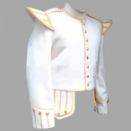 White doublet, white fancy doublets, Doublet with Golden Trim, Doublet Trim