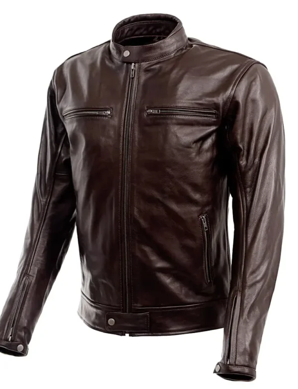 The main picture of Belmont Brown Leather Jacket.