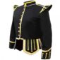 Veste noire Fancy Doublet Piper avec garniture dorée, doublets, doublets fantaisie, doublets