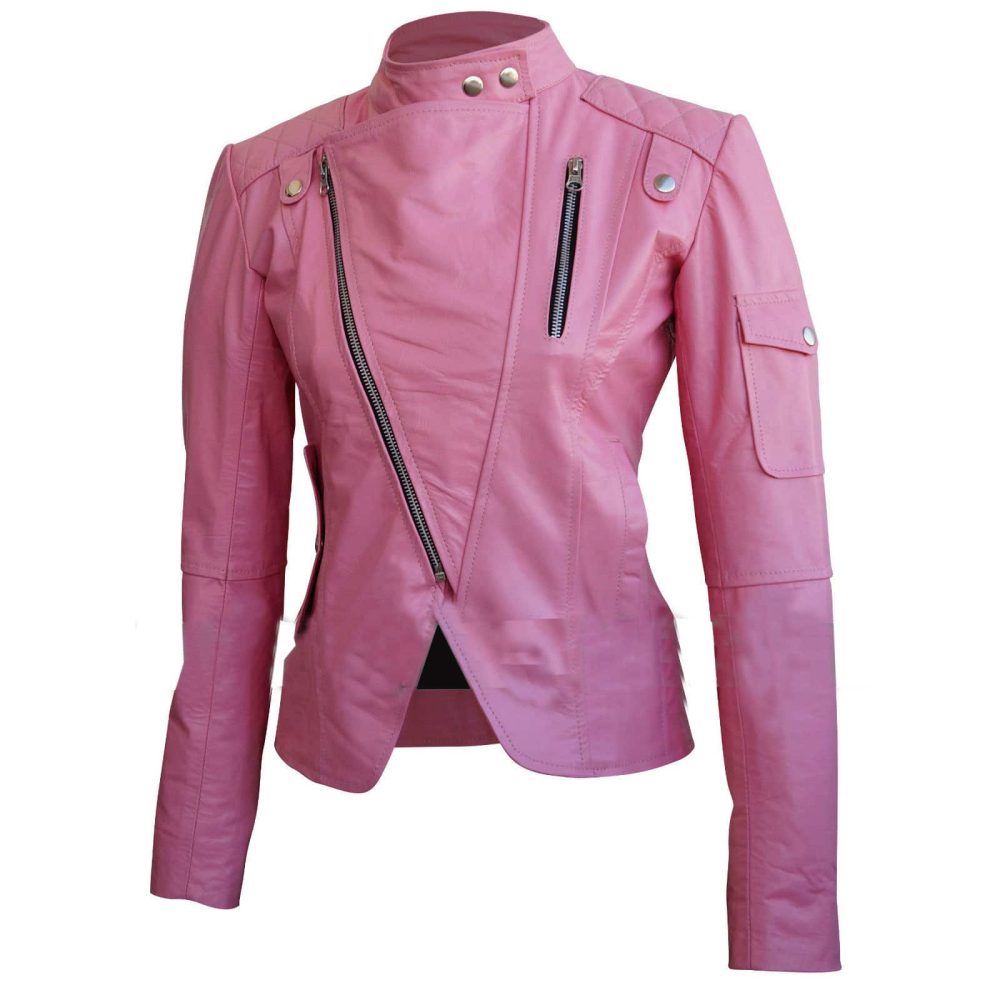 Chaqueta de cuero para mujer, chaqueta de cuero para mujer, chaqueta de cuero rosa, mejor chaqueta de cuero