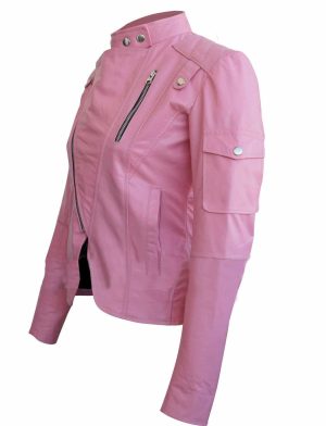 Chaqueta de cuero para mujer, chaqueta de cuero para mujer, chaqueta de cuero rosa, mejor chaqueta de cuero