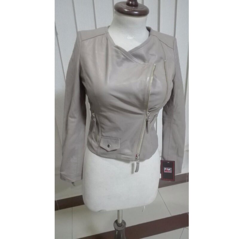 collarless jacket, collarless leather jacket, leather jacket, jacket for women, women leather jacke for sale, Ladies leather jacket