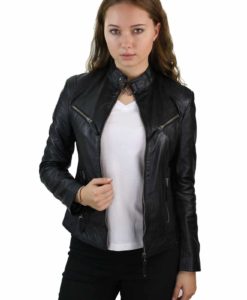 leather jacket, leather jacket for women, snap closure leather jacket, best leather jacket