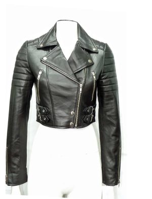 leather jacket, padded leather jacket, leather jacket for women, black leather jacket