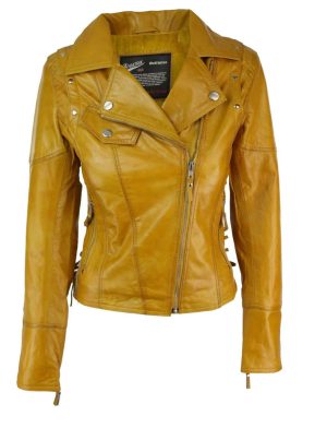 leather jacket, yellow leather jacket, leather jacket for women, studded leather jacket, jacket for women