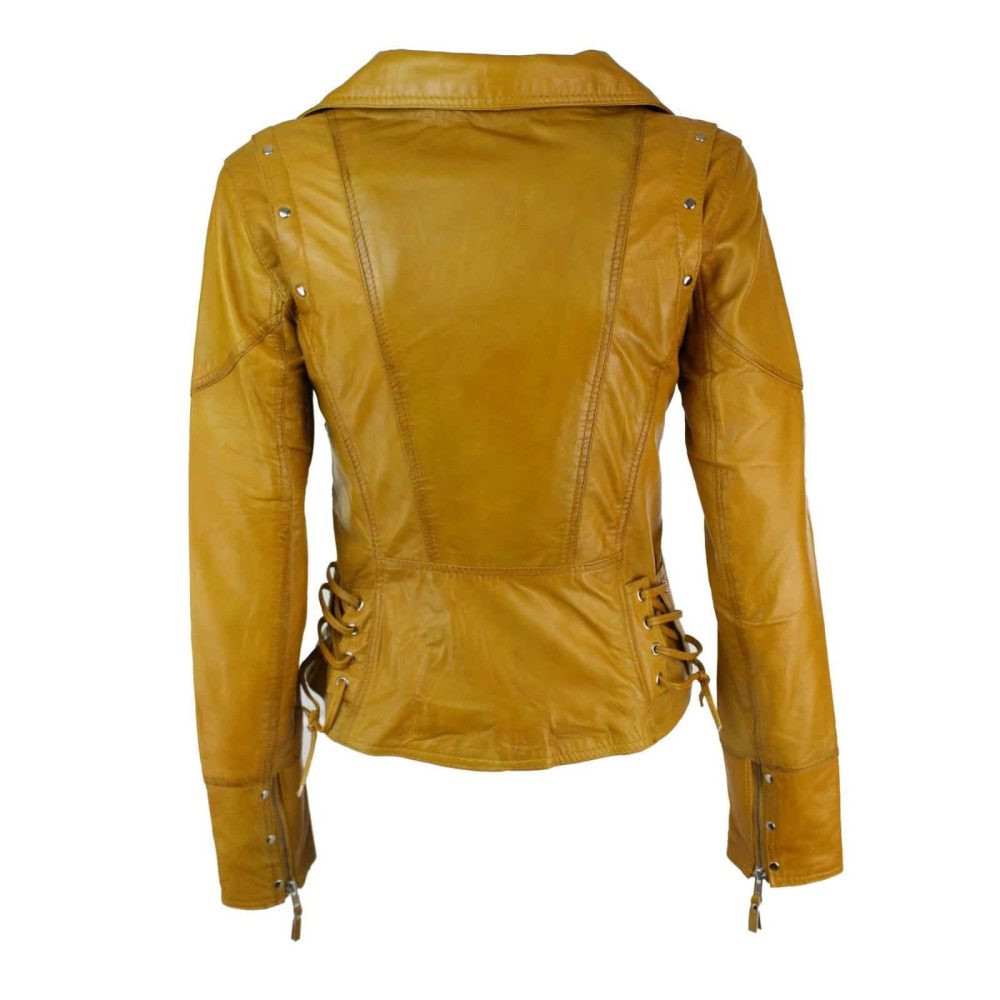 leather jacket, yellow leather jacket, leather jacket for women, studded leather jacket, jacket for women