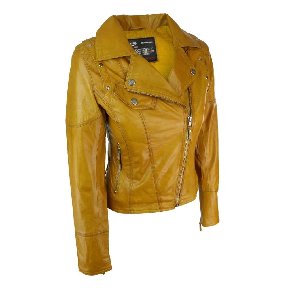 leather jacket, yellow leather jacket, leather jacket for women, studded leather jacket, jacket for women