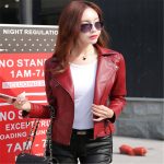 V-Neckline-Short-Leather-Jacket-red