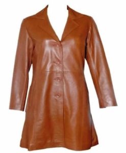 Vintage Style Leather Tailcoat Jacket for Women