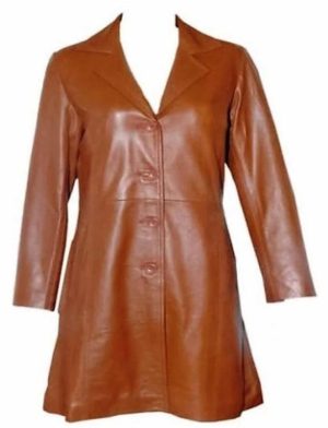 Veste Tailcoat en cuir de style vintage pour femme