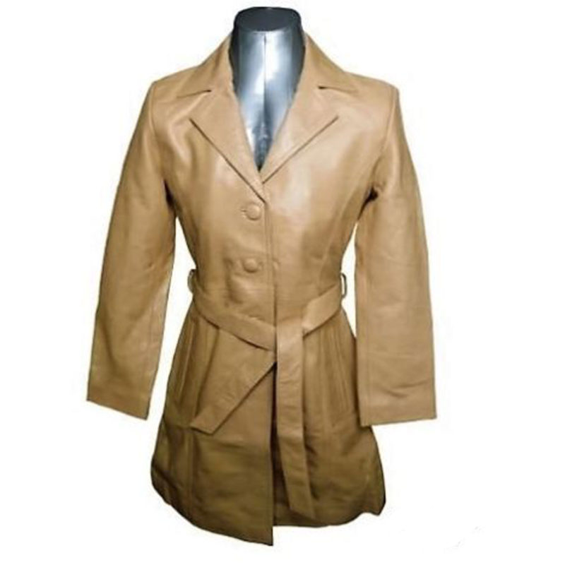 Vintage Style Leather Tailcoat Jacket for Women