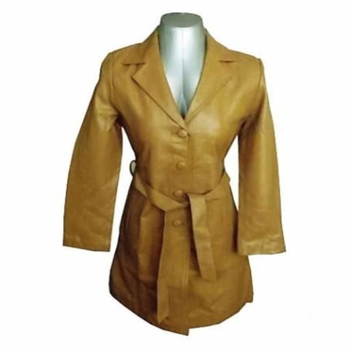 Vintage Style Leather Tailcoat Jacket for Women