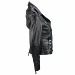 Zip-Buckle-Biker-Leather-Jacket-for-Women-side-black