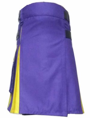 Falda escocesa híbrida azul amarilla, falda escocesa a la venta, faldas escocesas híbridas, faldas escocesas para hombres