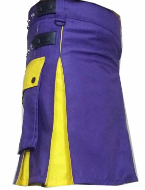 Kilt hybride bleu jaune, kilt à vendre, kilts hybrides, kilts pour hommes