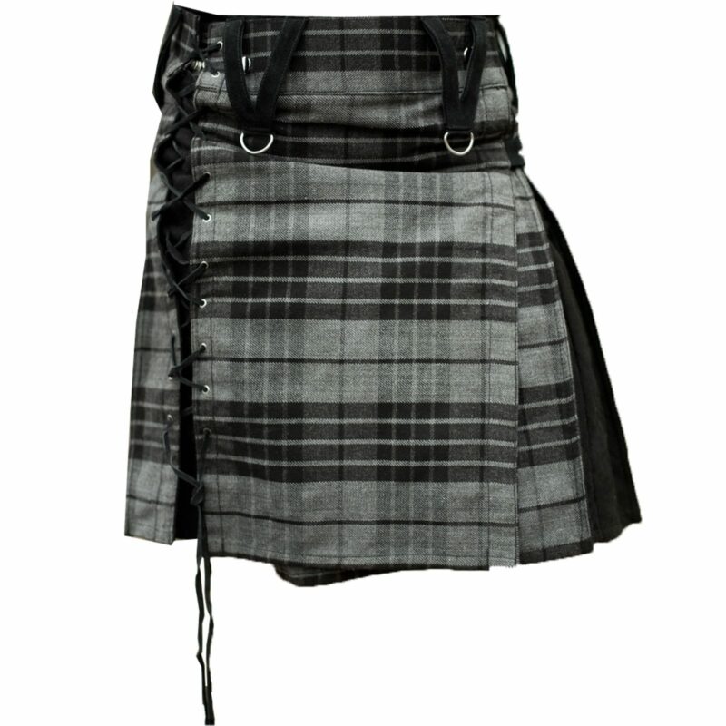 Gunn tartan, Black kilt, Gunn Tartan Black Hybrid Kilt, Hybrid Kilts