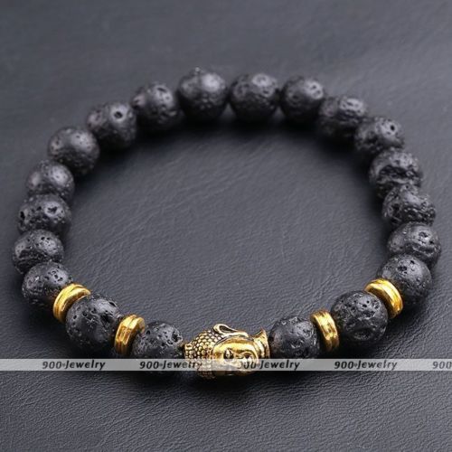 Iced out & dark bead Buddha bracelet – Authentic Lifestyle