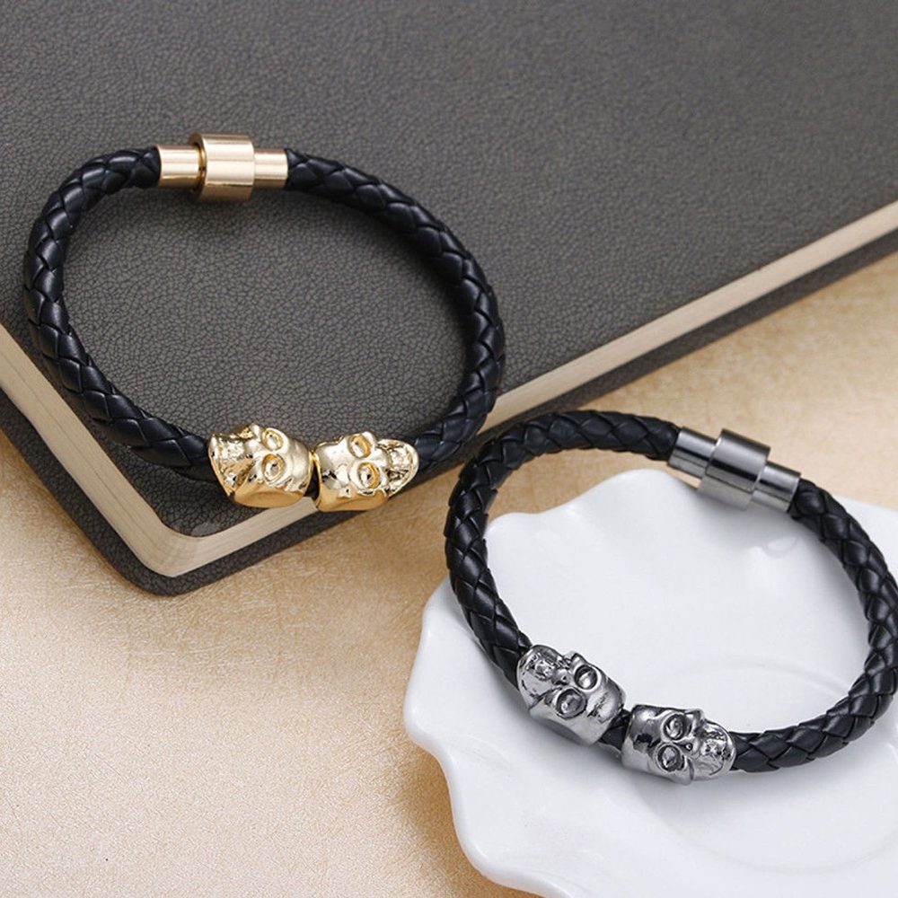 Pyrite Rondelle Thin Leather Triple Wrap Silver Magnetic Clasp Bracelet