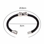 Leather-Magnetic-Clasp-Wrap-Skull-Rope-Braided-Bracelet-silver-diameter