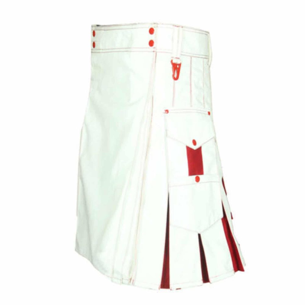 White red hybrid kilts, hybrid kilts, kilt for sale,