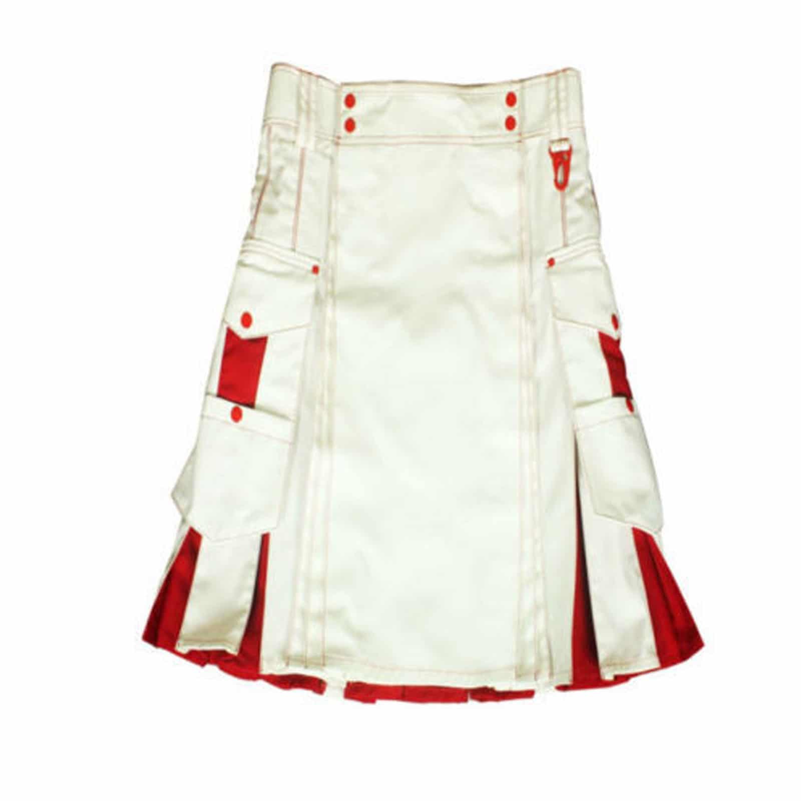 red and white kilt