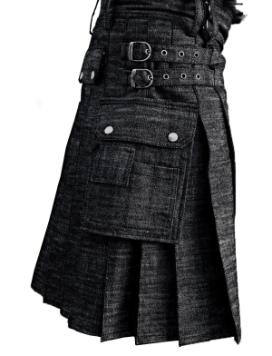 denim kilt, kilt for mens, mens denim kilt, kilt for men