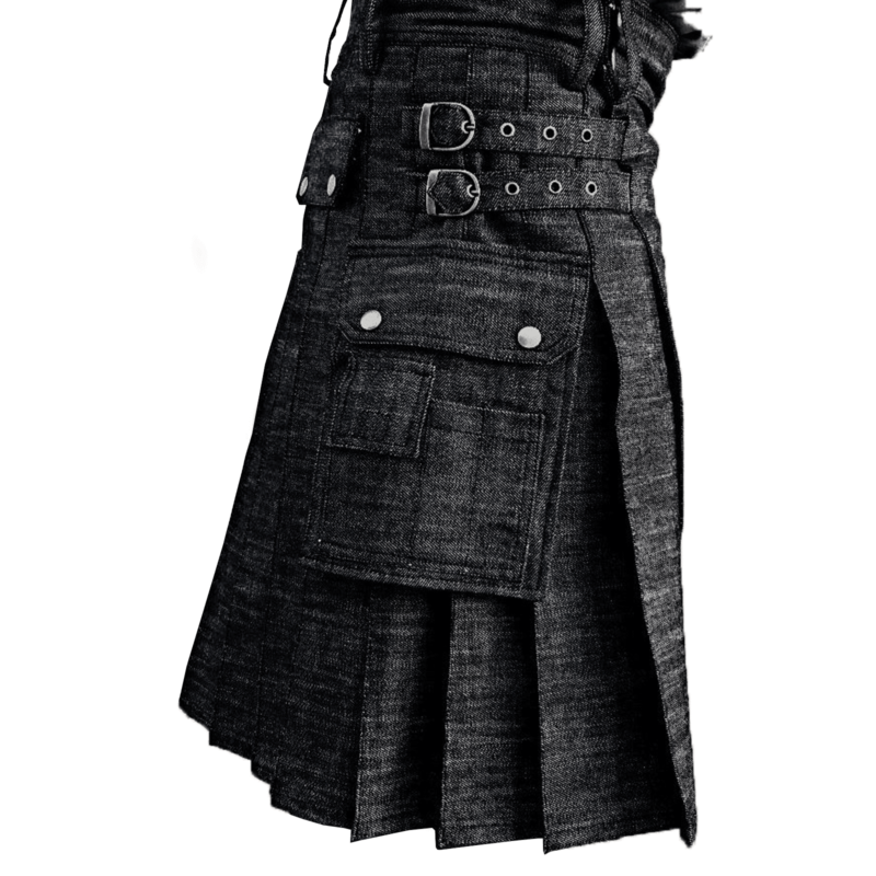 Denim-Kilt, Herren-Kilt, Herren-Jeans-Kilt, Herren-Kilt