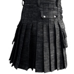 Schwarz-Denim-Kilt-Rücken