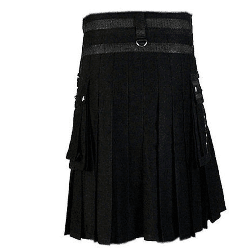 black kilt, deluxe kilt, black deluxe kilt, kilt for men, mens kilt