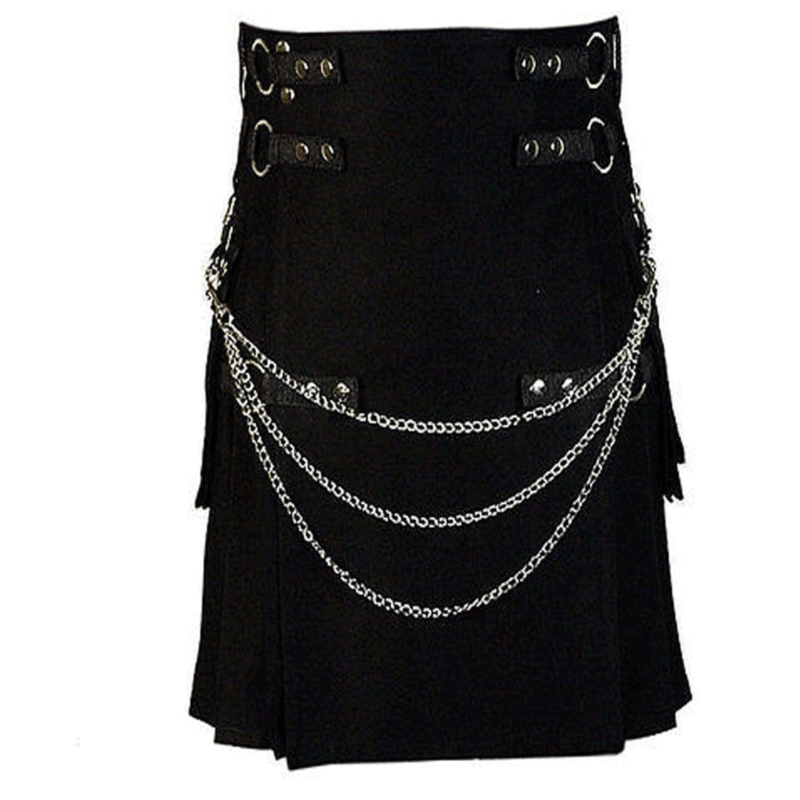 black kilt, deluxe kilt, black deluxe kilt, kilt for men, mens kilt