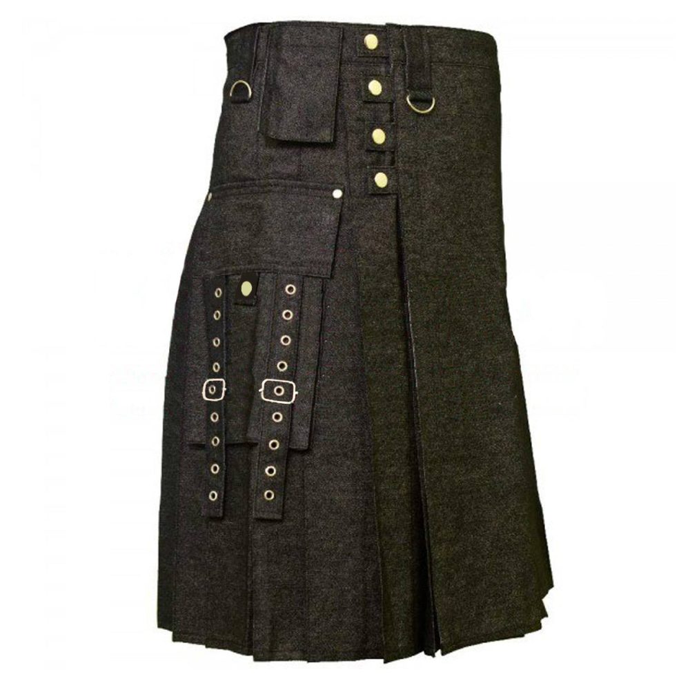 denim kilts, kilt for men, mens kilt, denim kilts for men