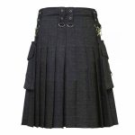 Denim-kilt-Detachable-pockets-back