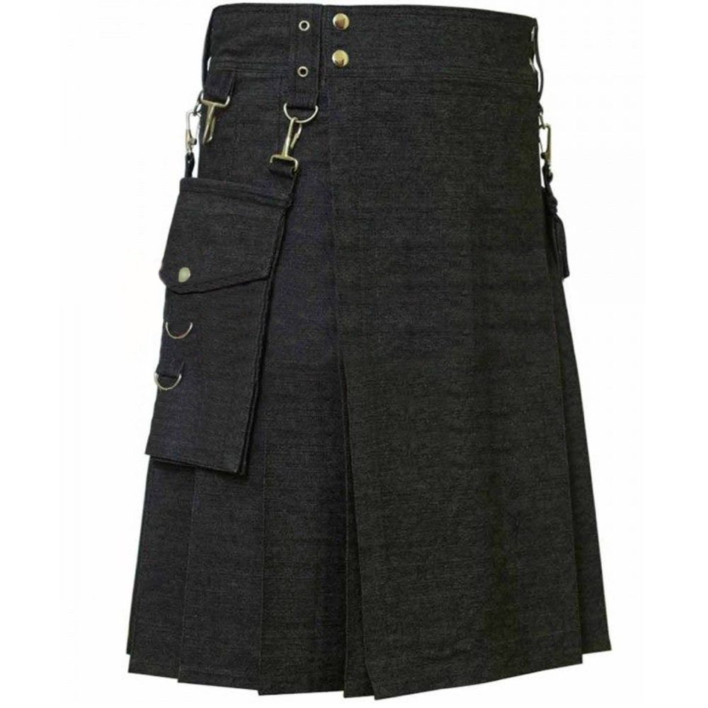 denim kilts, mens kilt, mens denim kilt, kilt for men, denim mens kilt